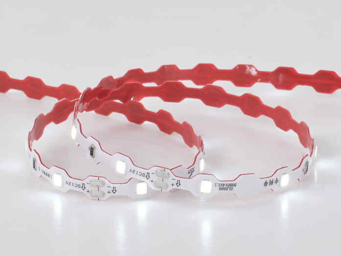12V C7142T S-Type LED Strip Light 42 LEDs/M 6.6mm PCB 3 LEDs Per Cut Rainproof Flexible S-Type Design