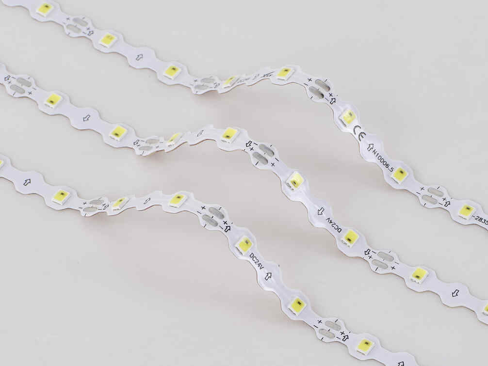 24V Y60T IP20 Not Waterproof S-Type LED Strip Light 60 LEDs/M Single LED Cuttable 6.5mm Slim PCB DC24V Constant Voltage Flexible S-Type Design