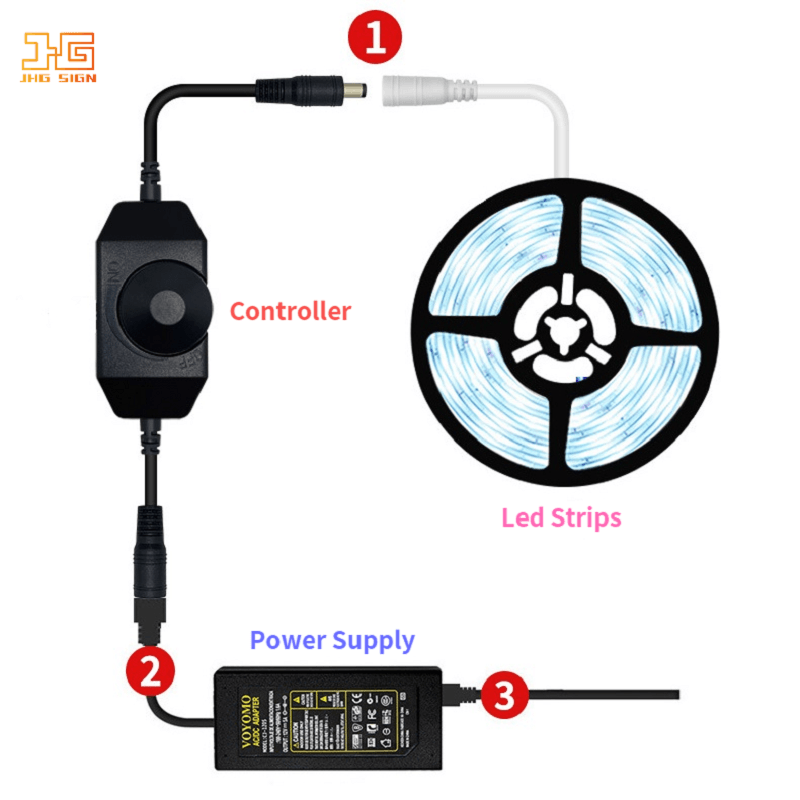 Single Color Dimming Brightness Adjustment Spiral Knob Online Switch Controller 12V