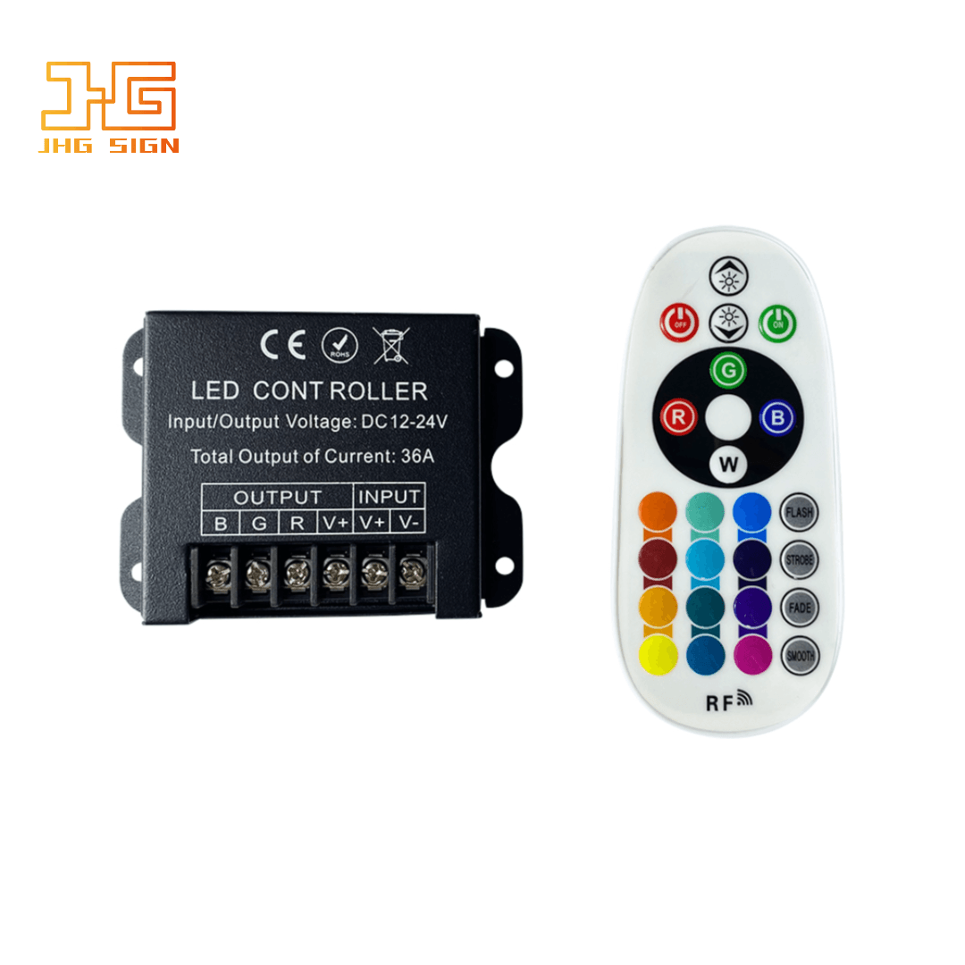 DC 12-24V RGB Led Controller RF 24 Key 16 Color Options