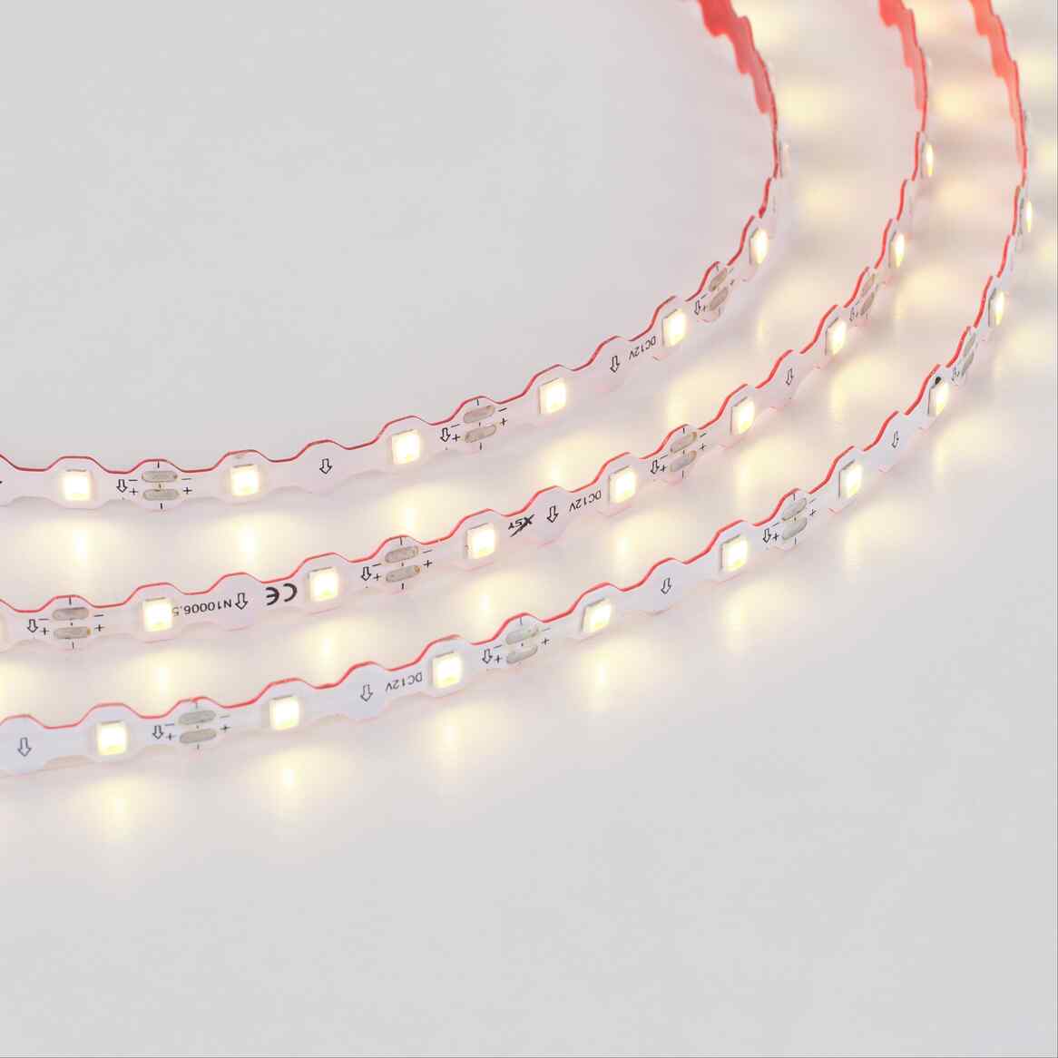 12V NC761T IP65 Rainproof S-Type LED Strip Light DC12V 60 LEDs/M SMD 2835 Single LED Cuttable 6.6mm PCB Width Flexible S-Type Design