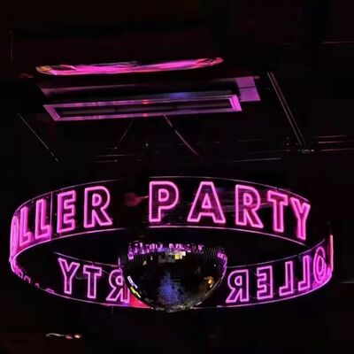 customized round acrylic led neon sign hanging space light