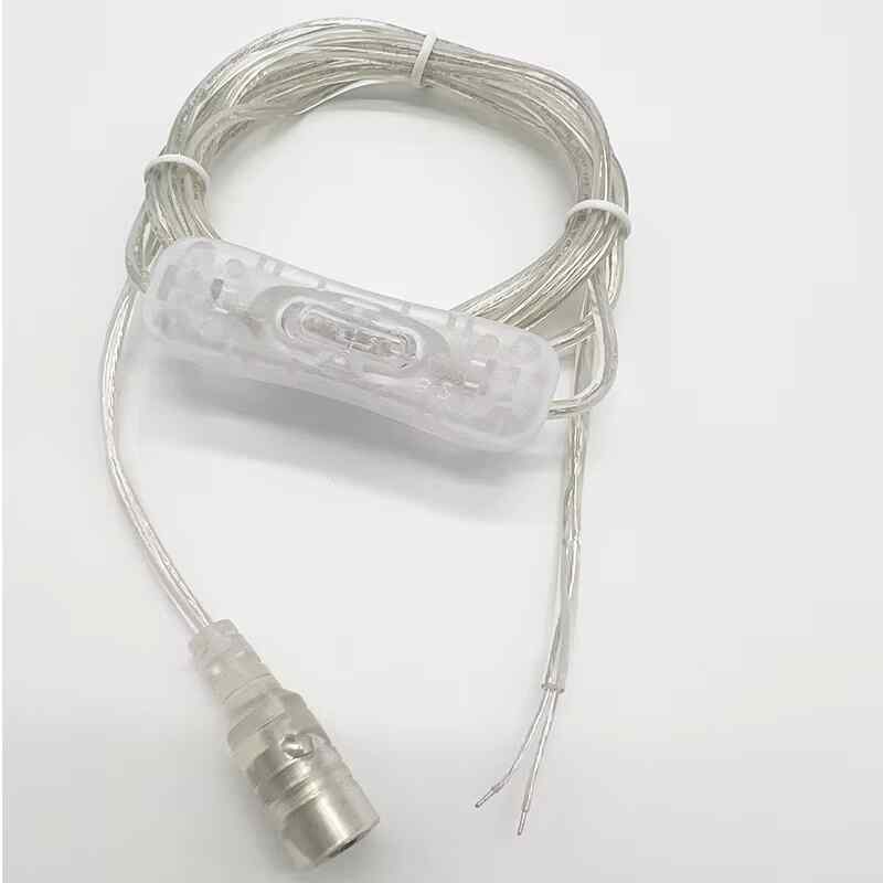 Female DC Connector With Switch 22AWG 2Meter 5.5x2.1mm