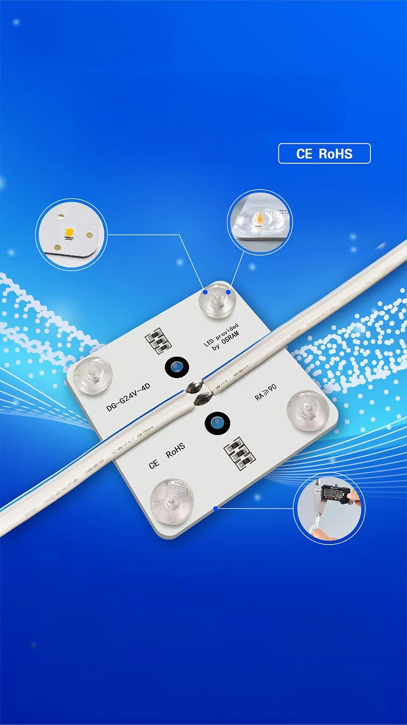 24V Single Colour 4W LED Light Box Module 70x70mm for Soft Film Ceiling