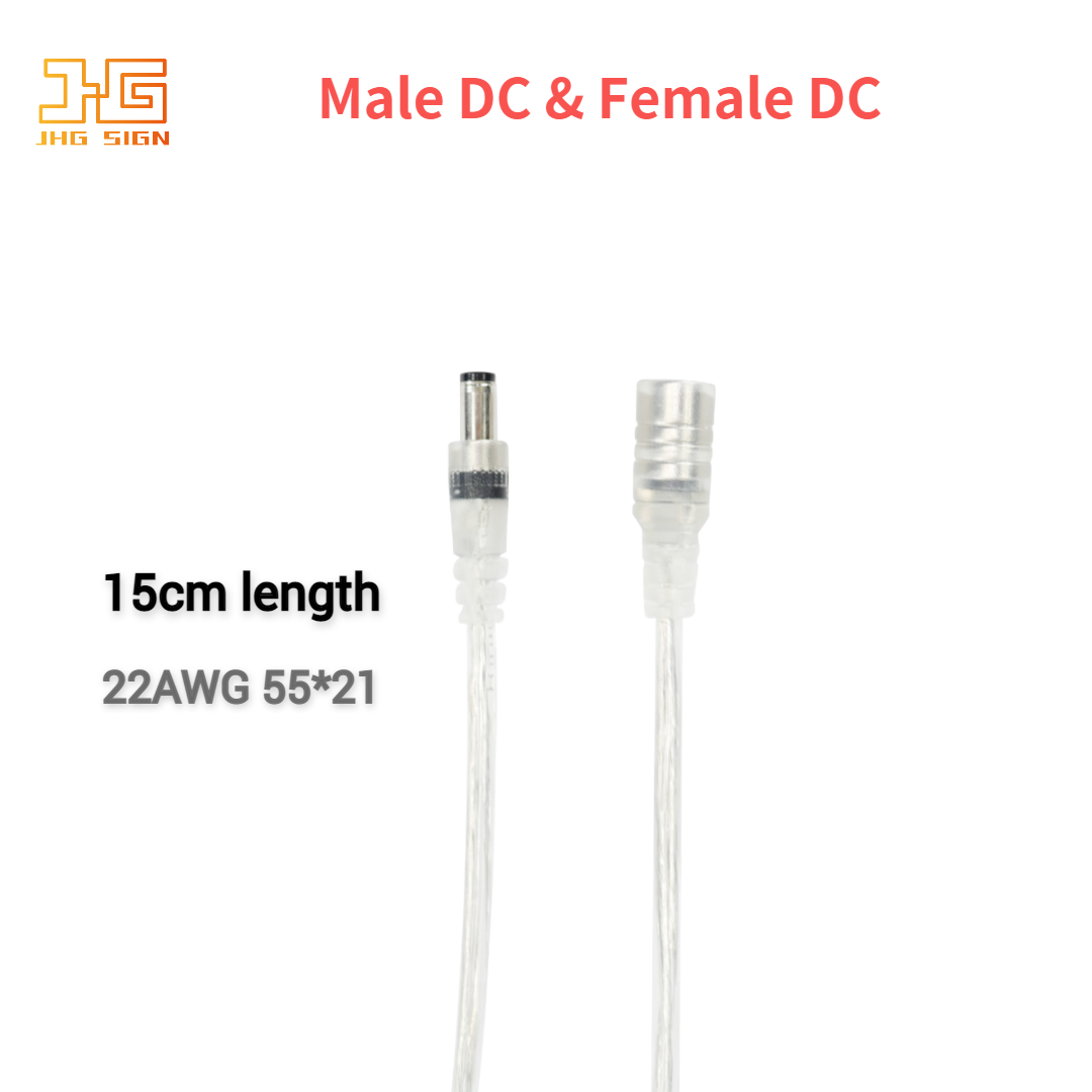Male Female DC Connector 150mm Length 20AWG