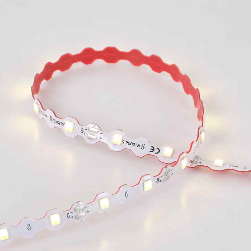 12V NC761T IP65 Rainproof S-Type LED Strip Light DC12V 60 LEDs/M SMD 2835 Single LED Cuttable 6.6mm PCB Width Flexible S-Type Design