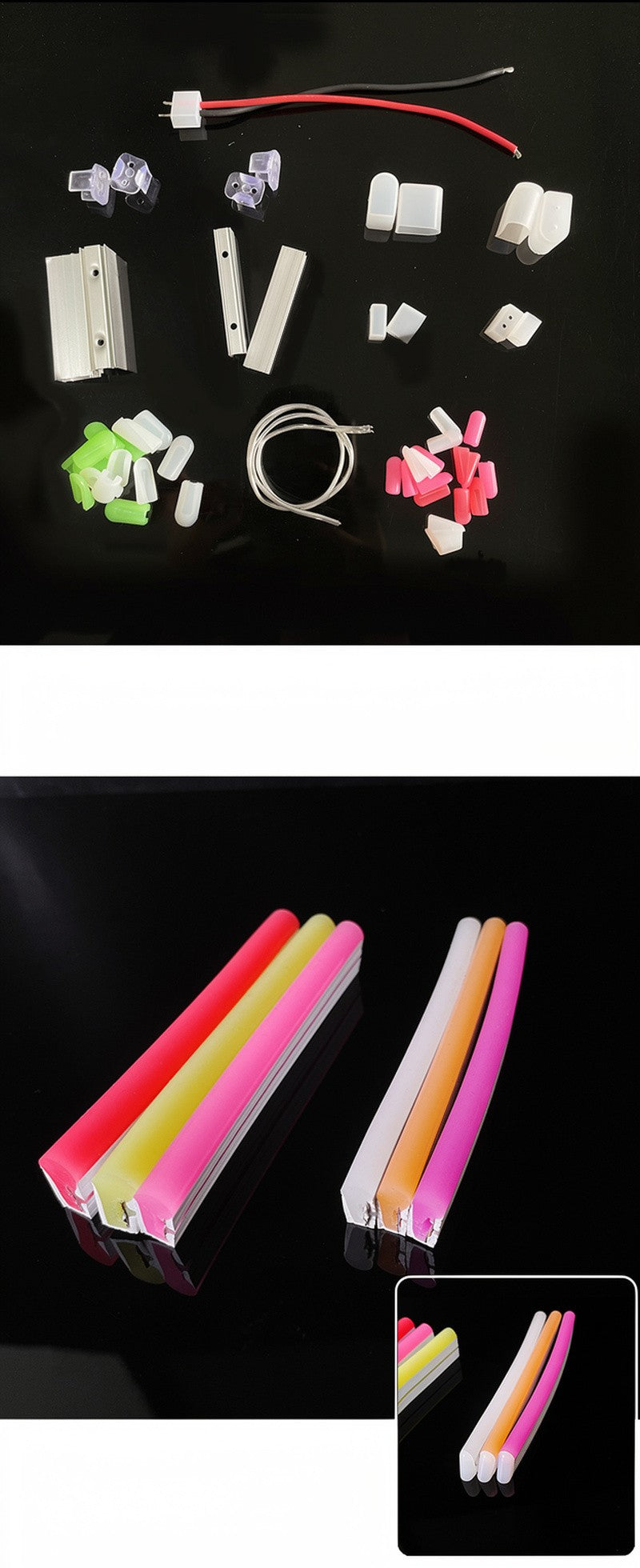 Gen1 LED Neon Strip Mounting Clips, Channels & End Caps Accessories Kit