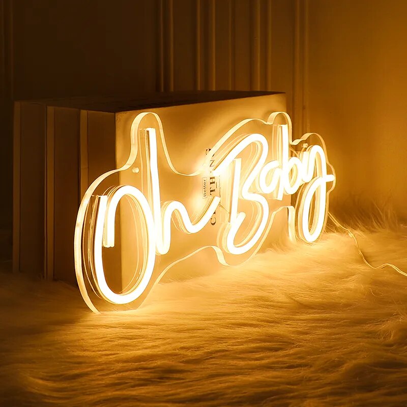 Neon Sign Custom Oh Baby LED Light Party Flex Clear Acrylic Neon Sign Decoration