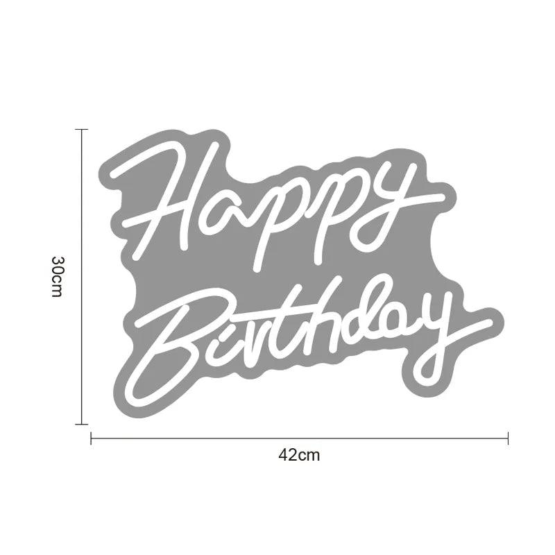 Happy Birthday Led Neon Sign for Birthday Party Decor Neon Light Home ...