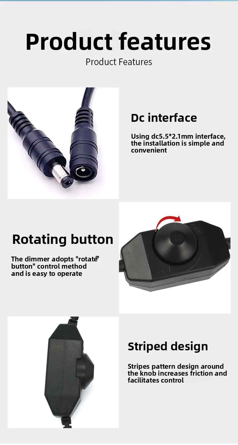 Single Color Dimming Brightness Adjustment Spiral Knob Online Switch Controller 12V