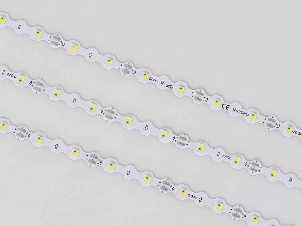 24V Y60T IP65 Waterproof S-Type LED Strip Light 60 LEDs/M Single LED Cuttable 6.5mm Slim PCB DC24V Constant Voltage Flexible S-Type Design