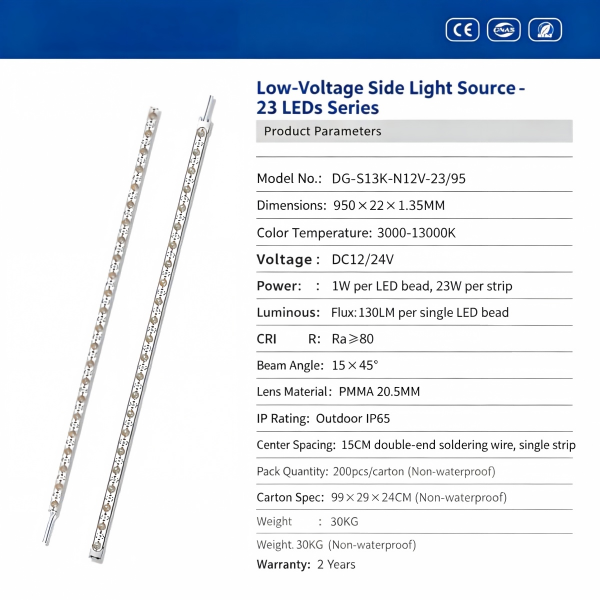 23 LED Side Emitting Module   DC12V • 23 LEDs • IP20 • High-Brightness LED Module for Slim Light Boxes & Double-Sided Signs