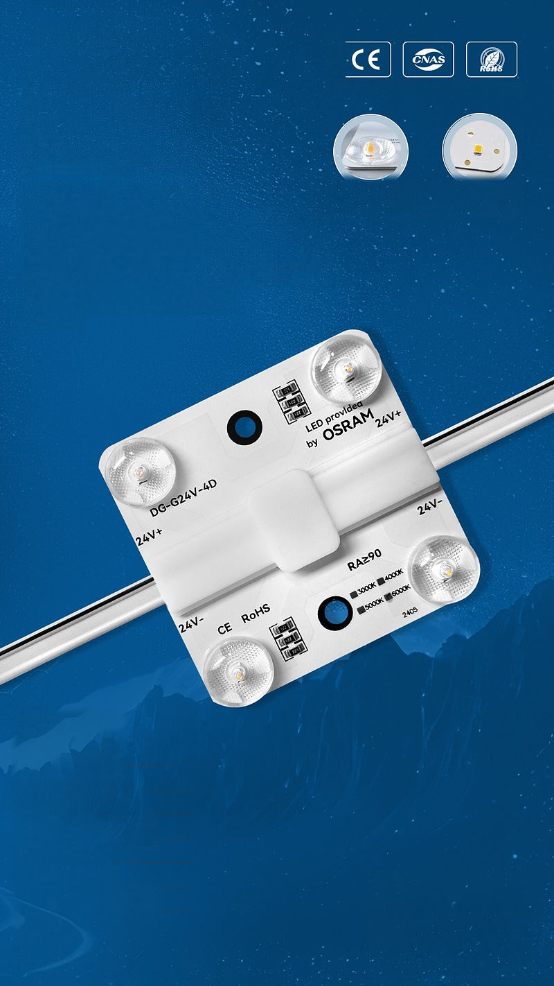 24V Single Colour 4W LED Light Box Module 70x70mm for Soft Film Ceiling