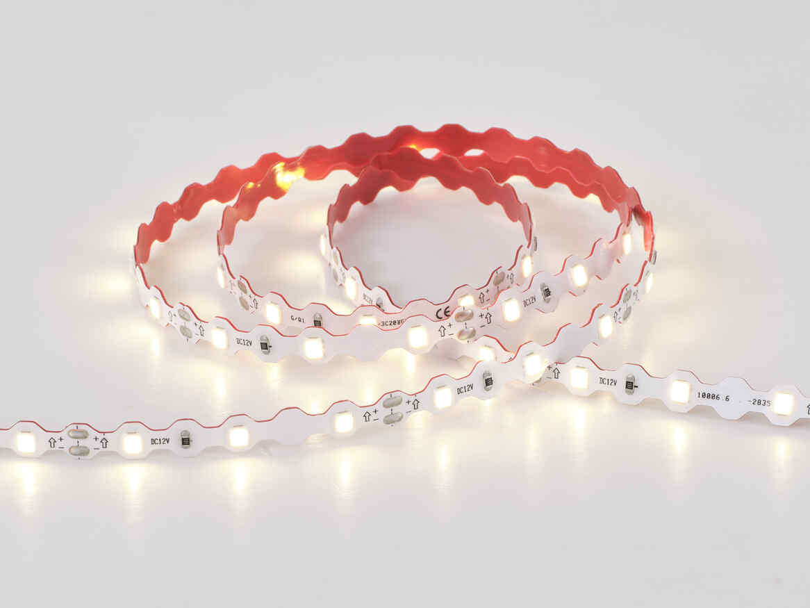 12V C6160T S-Type LED Strip Light 60 LEDs/M SMD 2835 3 LEDs Per Cut Flexible S-Type PCB Professional Signage Lighting