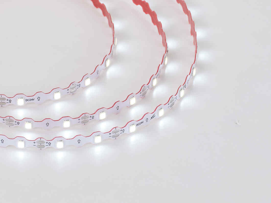 24V Y60T IP20 Not Waterproof S-Type LED Strip Light 60 LEDs/M Single LED Cuttable 6.5mm Slim PCB DC24V Constant Voltage Flexible S-Type Design